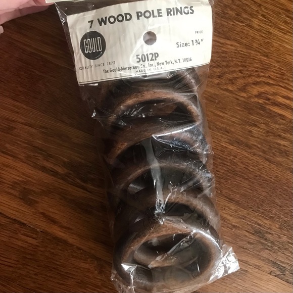 vintage Gould wood drapery rings 1 3/4” with eyelet - Picture 1 of 4